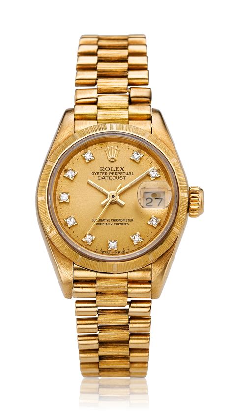 ladies rolex datejust gold on wrist|rolex lady datejust 18k gold.